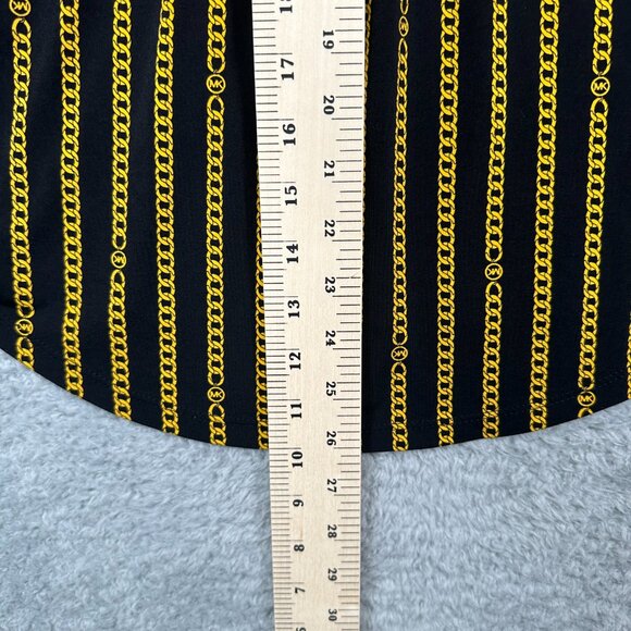 Michael Kors Women Half Zip Tunic Blouse Black/Yellow Chain Print Size S - Picture 11 of 13